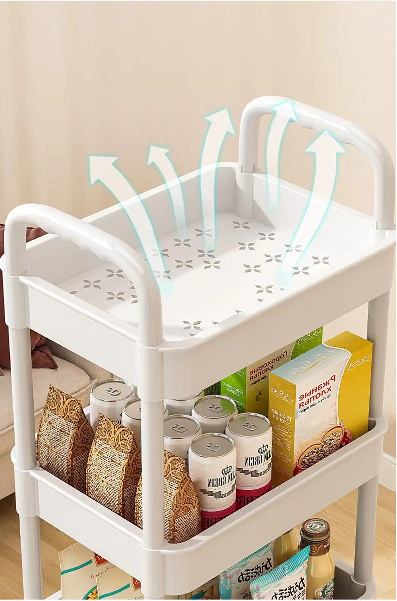 3 Tier Storage Trolley Cart On Wheels Kitchen Bathroom Laundry Rolling Rack